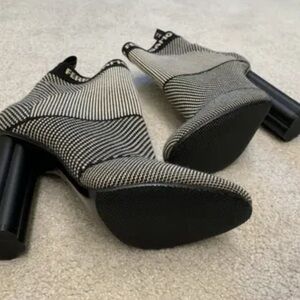 Elegant Black and White Women's Ankle Boots